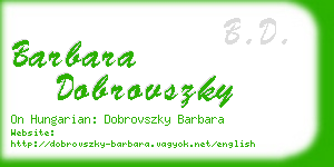 barbara dobrovszky business card